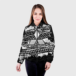Куртка с капюшоном женская MITSUBISHI СЛЕДЫ ШИН, цвет: 3D-черный — фото 2