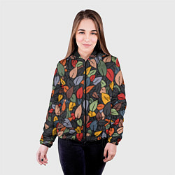 Куртка с капюшоном женская Рисованная Осень, цвет: 3D-черный — фото 2