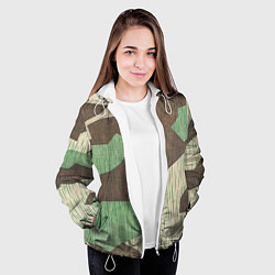 Куртка с капюшоном женская Камуфляж хаки армейский, цвет: 3D-белый — фото 2