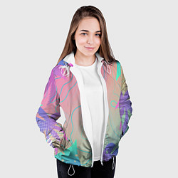 Куртка с капюшоном женская Palm-trees Тропики, цвет: 3D-белый — фото 2