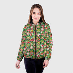 Куртка с капюшоном женская Новогодние Персонажи, цвет: 3D-черный — фото 2