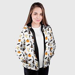 Куртка с капюшоном женская Patern Halloween 5, цвет: 3D-черный — фото 2