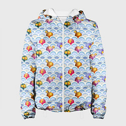 Куртка с капюшоном женская Праздничные Игрушки, цвет: 3D-белый