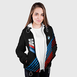 Куртка с капюшоном женская BMW STRIPE, цвет: 3D-белый — фото 2