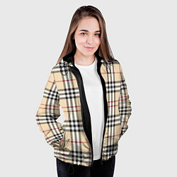Куртка с капюшоном женская Клетчатый принт в стиле Burberry, цвет: 3D-черный — фото 2
