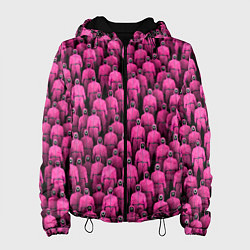 Куртка с капюшоном женская Охранники игры в кальмара, цвет: 3D-черный