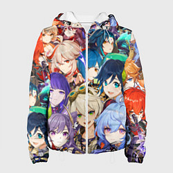 Куртка с капюшоном женская Genshin Impact - персонажи, цвет: 3D-белый