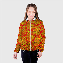 Куртка с капюшоном женская Хохломские узоры, цвет: 3D-белый — фото 2
