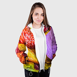 Куртка с капюшоном женская Разноцветные ракушки multicolored seashells, цвет: 3D-белый — фото 2
