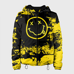 Куртка с капюшоном женская Нирвана Гранж Nirvana Smile, цвет: 3D-черный