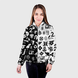 Куртка с капюшоном женская DESTINY LOGOBOMBING ЧЁРНО БЕЛОЕ, цвет: 3D-белый — фото 2