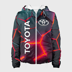 Куртка с капюшоном женская TOYOTA 3D NEON ТОЙОТА 3Д ПЛИТЫ НЕОН, цвет: 3D-белый