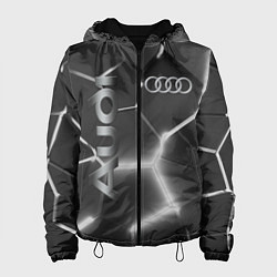 Куртка с капюшоном женская AUDI GREY 3D ПЛИТЫ, цвет: 3D-черный