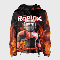 Куртка с капюшоном женская ROBLOX FIRE РОБЛОКС ОГОНЬ ПОЖАРНЫЙ, цвет: 3D-черный