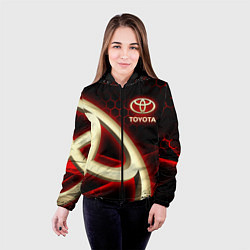 Куртка с капюшоном женская Тойота Toyota, цвет: 3D-черный — фото 2