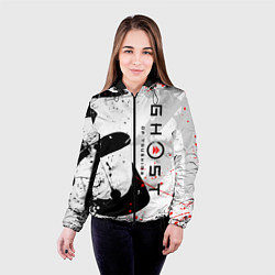 Куртка с капюшоном женская GHOST OF TSUSHIMA ПРИЗРАК ЦУСИМЫ БЕЛЫЙ, цвет: 3D-черный — фото 2