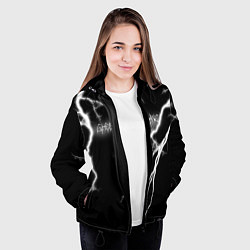 Куртка с капюшоном женская GHOSTEMANE Lightning Гостмейн Молния Надпись, цвет: 3D-черный — фото 2