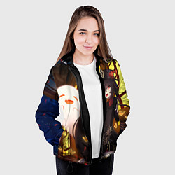 Куртка с капюшоном женская Ху Тао Genshin Impact, цвет: 3D-черный — фото 2