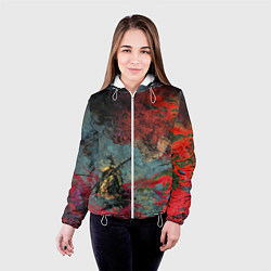 Куртка с капюшоном женская Sekiro Самурай против дракона, цвет: 3D-белый — фото 2