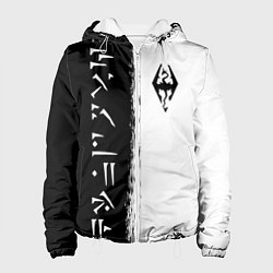 Куртка с капюшоном женская THE ELDER SCROLLS SKYRIM FUS RO DAH ЧЁРНО БЕЛЫЙ, цвет: 3D-белый