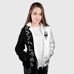 Куртка с капюшоном женская THE ELDER SCROLLS SKYRIM FUS RO DAH ЧЁРНО БЕЛЫЙ, цвет: 3D-белый — фото 2
