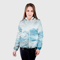 Куртка с капюшоном женская Плотные облака, цвет: 3D-белый — фото 2