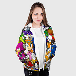 Куртка с капюшоном женская КИБЕР СОНИК CYBER SONIC ROBOT, цвет: 3D-белый — фото 2