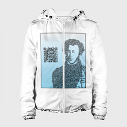 Куртка с капюшоном женская QR - Пушкин, цвет: 3D-белый