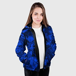 Куртка с капюшоном женская SONIC BLUE PATTERN СИНИЙ ЁЖ, цвет: 3D-черный — фото 2