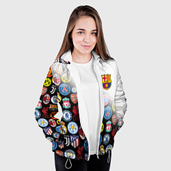 Куртка с капюшоном женская FC BARCELONA LOGOBOMBING, цвет: 3D-белый — фото 2