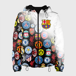 Куртка с капюшоном женская FC BARCELONA LOGOBOMBING, цвет: 3D-черный