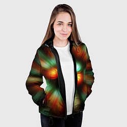 Куртка с капюшоном женская Вспышка света в виде ярких линий, цвет: 3D-черный — фото 2