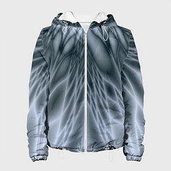 Куртка с капюшоном женская Лучи Абстракция, цвет: 3D-белый