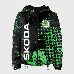 Куртка с капюшоном женская Шкода, Skoda, цвет: 3D-черный