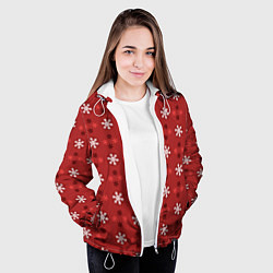 Куртка с капюшоном женская Snowflakes, цвет: 3D-белый — фото 2