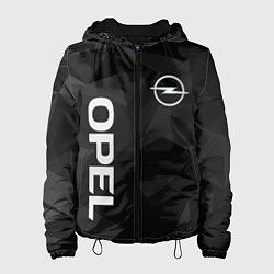 Куртка с капюшоном женская Опель, Opel геометрия, цвет: 3D-черный
