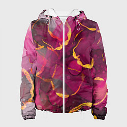 Куртка с капюшоном женская Малиновое вино, цвет: 3D-белый