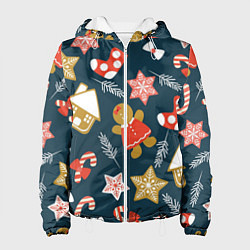 Куртка с капюшоном женская Merry Christmas!!!, цвет: 3D-белый