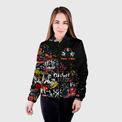 Куртка с капюшоном женская КОРОЛЬ И ШУТ ЛОГО РОК ГРУПП, цвет: 3D-черный — фото 2