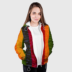 Куртка с капюшоном женская Вязаная радуга, цвет: 3D-белый — фото 2