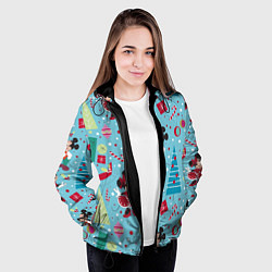 Куртка с капюшоном женская Mickey and Minnie pattern, цвет: 3D-черный — фото 2