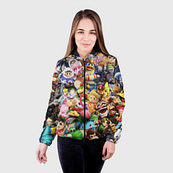 Куртка с капюшоном женская SUPER SMASH BROS ГЕРОИ ИГРЫ, цвет: 3D-черный — фото 2