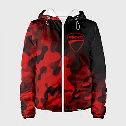 Куртка с капюшоном женская DUCATY RED MILITARY ДУКАТИ МИЛИТАРИ, цвет: 3D-белый