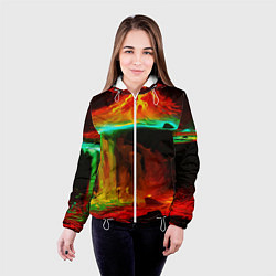 Куртка с капюшоном женская Кратер Вулкана, цвет: 3D-белый — фото 2