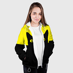 Куртка с капюшоном женская Котик голова кота, цвет: 3D-белый — фото 2