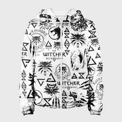 Куртка с капюшоном женская THE WITCHER LOGOBOMBING ЧЁРНО БЕЛЫЙ ВЕДЬМАК ПАТТЕР, цвет: 3D-белый