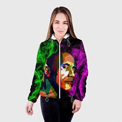 Куртка с капюшоном женская Дуэйн Джонсон АРТ Скала, цвет: 3D-белый — фото 2