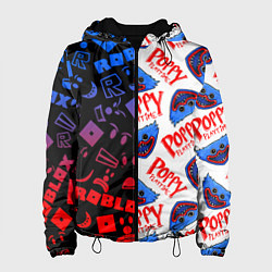 Куртка с капюшоном женская ROBLOX x POPPY PLAYTIME РОБЛОКС ПОППИ ПЛЕЙТАЙМ, цвет: 3D-черный