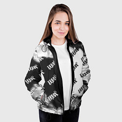 Куртка с капюшоном женская ДРЕВНИЙ УКАЗАТЕЛЬ Черно-белый, цвет: 3D-черный — фото 2