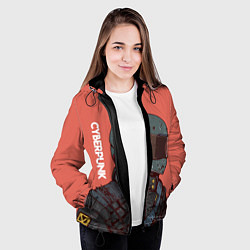 Куртка с капюшоном женская Cyberpunk Спина, цвет: 3D-черный — фото 2